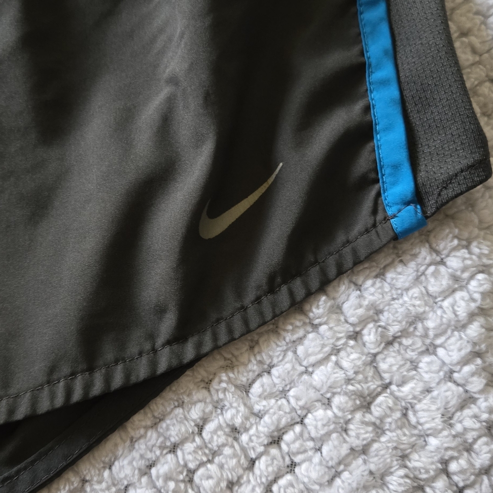 Nike Black Running Shorts with Blue Stripes - Picture 3 of 5